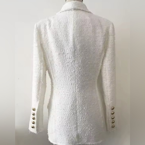 Tweed Blazer with gold buttons. Size Small. - Picture 2 of 9